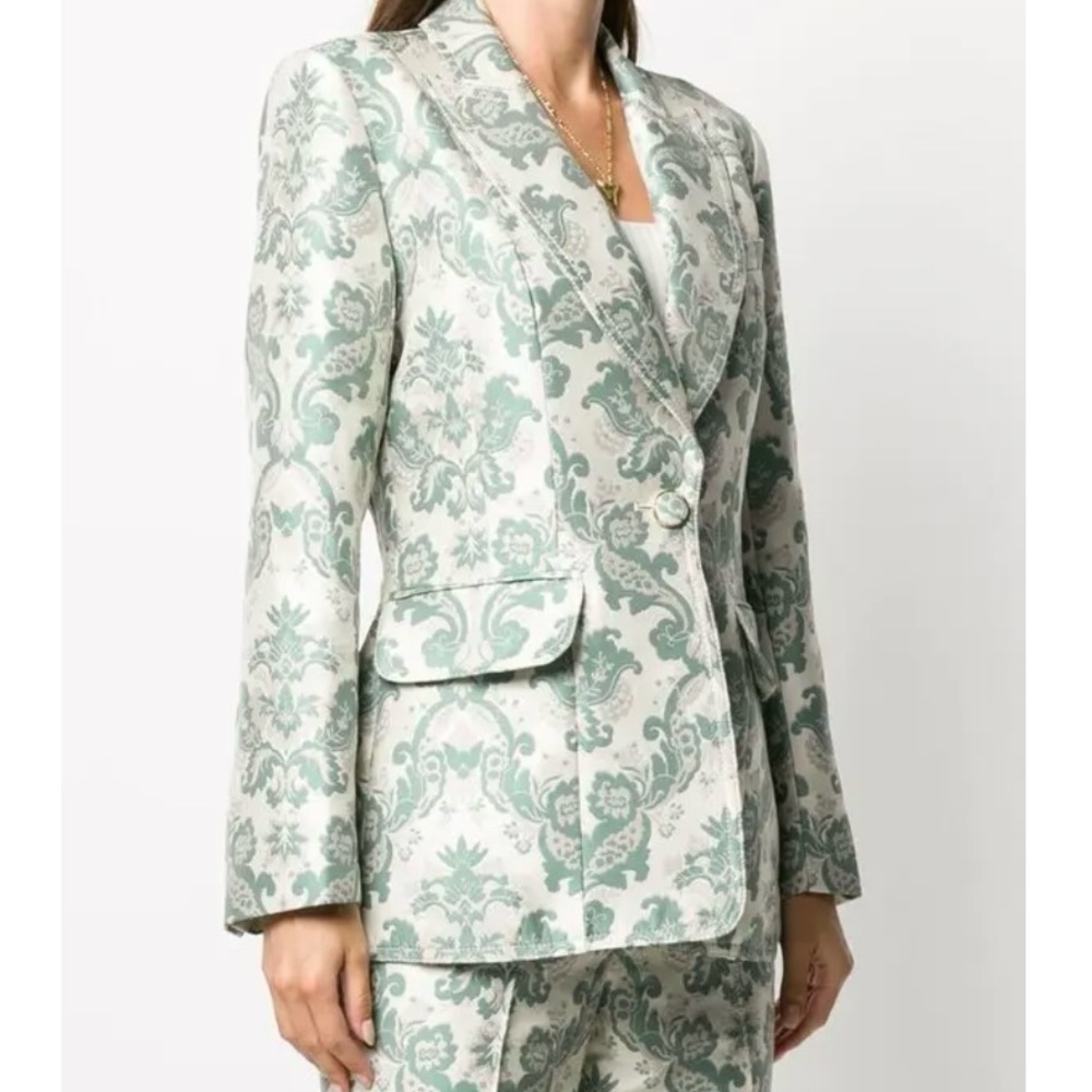 Zimmerman Ladybeetle Tuxedo Jacket and Belted Brocade Flared Pants